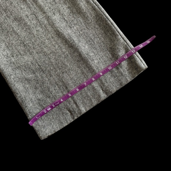 Vintage Y2K 90s Wide-Leg Pants sz 32 gray wool blend low rise office retro - Picture 10 of 16